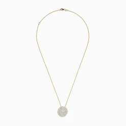 Necklaces & Pendants|BH Multi D'Oro 14K Yellow Gold Diamond Disk Pendant, 1.60 TCW