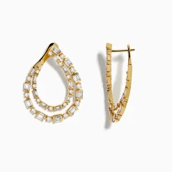 Earrings|Effy Jewelry D'Oro 14K Yellow Gold Diamond Statement Earrings 2.01 TCW