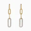 Earrings|Effy Jewelry D'oro 14K Yellow Gold Diamond Paperclip Drop Earrings