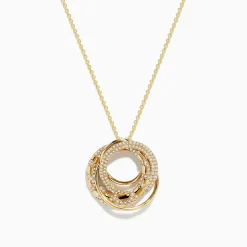 Necklaces & Pendants|BH Multi D'oro 14K Yellow Gold Diamond Crossover Pendant