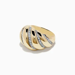Rings|Effy Jewelry D'Oro 14k Yellow Gold Dome Diamond Croissant Ring