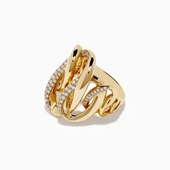 Rings|Effy Jewelry D'Oro 14k Yellow Gold Interlocking Diamond Statement Ring