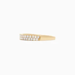 Rings|Effy Jewelry D'Oro 14K Yellow Gold Pave Diamond Ring, 0.37 TCW