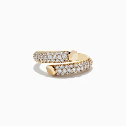 Rings|Effy Jewelry D'Oro 14K Yellow Gold Pave Diamond Bypass Ring