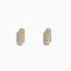 Earrings|Effy Jewelry D'Oro 14k Yellow Gold Pave Diamond 3/8" Huggie Earrings