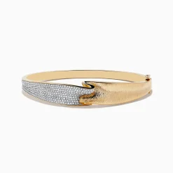 Bracelets|Effy Jewelry D'Oro 14k Yellow Gold Pave Diamond Bangle