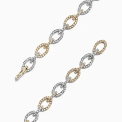 Bracelets|Effy Jewelry Duo 14K 2 Tone Gold Diamond Link Tennis Bracelet, 1.52 TCW