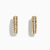 Earrings|Effy Jewelry Duo 14K Two Tone Gold 5/8" Diamond Hoop Earrings