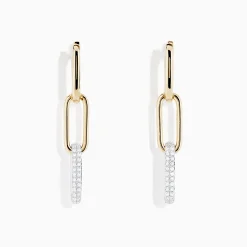Earrings|BH Multi Duo 14K Two Tone Gold Diamond Drop Earrings