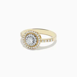 Rings|BH Multi Duo 14K Two Tone Gold Diamond Halo Ring 0.46 TCW