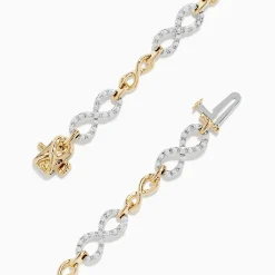 Bracelets|BH Multi Duo 14K Two Tone Gold Diamond Infinity Tennis Bracelet 0.53 TCW