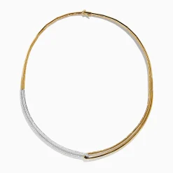Necklaces & Pendants|Effy Jewelry Duo 14K Two Tone Yellow and White Gold Diamond Collar Necklace, 1.37 TCW