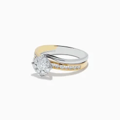 Rings|Effy Jewelry Duo 14K Two-Tone Gold Diamond Engagement Ring 0.71 TCW