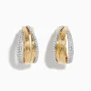 Earrings|Effy Jewelry Duo 14K Two-Tone Gold Diamond Hoop Earrings