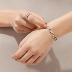 Bracelets|Effy Jewelry Duo 14K White and Yellow Gold Diamond Chain Link Tennis Bracelet, 2.01 TCW