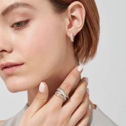 Rings|Effy Jewelry Duo 14K White and Yellow Gold Diamond Crossover Ring, 2.75 TCW