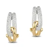 Earrings|Effy Jewelry Duo 14K Yellow and White Gold Diamond 5/8" French Clip Earrings, 0.31 TCW