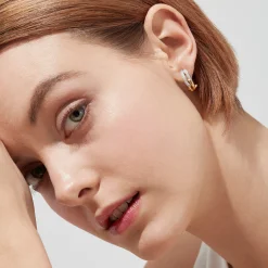 Earrings|Effy Jewelry Duo 14K Yellow and White Gold Diamond 5/8" French Clip Earrings, 0.31 TCW