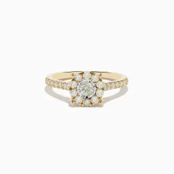 Rings|Effy Jewelry Duo 14K Yellow and White Gold Diamond Cluster Ring 0.73 TCW
