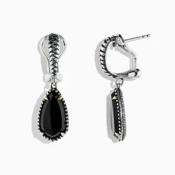 Earrings|BH Multi Eclipse 925 Sterling Silver Onyx Earrings, 6.08 TCW