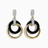 Earrings|Effy Jewelry Eclipse 14K Yellow Gold Diamond and Onyx Crossover Drop Earrings