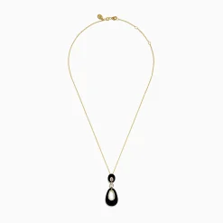 Necklaces & Pendants|Effy Jewelry Eclipse 14K Yellow Gold Onyx and Diamond Pendant