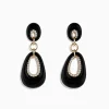Earrings|Effy Jewelry Eclipse 14K Yellow Gold Onyx and Diamond Drop Earrings