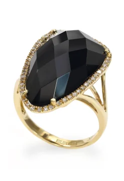 Rings|Effy Jewelry Eclipse 14K Yellow Gold Onyx and Diamond Ring, 11.50 TCW