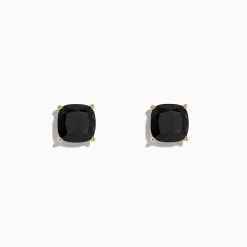 Earrings|Effy Jewelry Eclipse 14K Yellow Gold Onyx Stud Earrings, 4.80 TCW