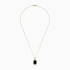 Necklaces & Pendants|Effy Jewelry Eclipse 14K Yellow Gold Onyx and Diamond Pendant