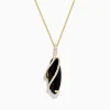 Necklaces & Pendants|Effy Jewelry Eclipse 14K Yellow Gold Onyx and Diamond Pendant