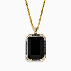 Mens|Effy Jewelry Eclipse Men's 14K Yellow Gold Onyx Pendant