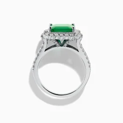 Rings|Effy Jewelry Effy Hematian 14K White Gold Emerald and Diamond Cocktail Ring