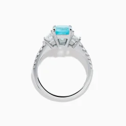 Rings|Effy Jewelry Effy Hematian 18K White Gold Paraiba Tourmaline and Diamond Ring