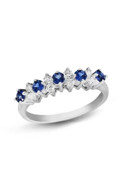 Rings|Effy Jewelry Gemma Blue Sapphire and Diamond Ring, 0.76 TCW