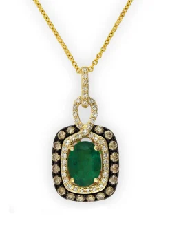 Necklaces & Pendants|Effy Jewelry Gemma Emerald, Espresso u0026 White Diamond Pendant