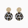 Earrings|BH Multi 14K Gold Black, Espresso and White Diamond Panther Spot Drop Earrings, 1.57 TCW