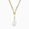 Necklaces & Pendants|BH Multi 14K Gold Cultured Fresh Water Pearl Paperclip Chain Necklace