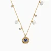 Necklaces & Pendants|Effy Jewelry 14K Gold Fresh Water Pearl, Sapphire and Diamond Evil Eye Necklace