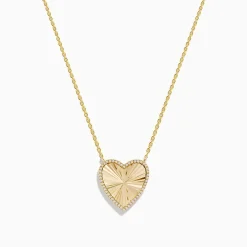 Necklaces & Pendants|Effy Jewelry 14K Gold Lapis Lazuli and Diamond Reversible Heart Pendant