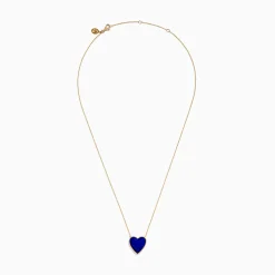 Necklaces & Pendants|Effy Jewelry 14K Gold Lapis Lazuli and Diamond Reversible Heart Pendant
