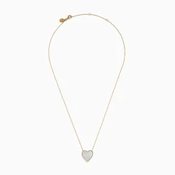Necklaces & Pendants|Effy Jewelry 14K Gold Mother of Pearl and Diamond Reversible Heart Pendant