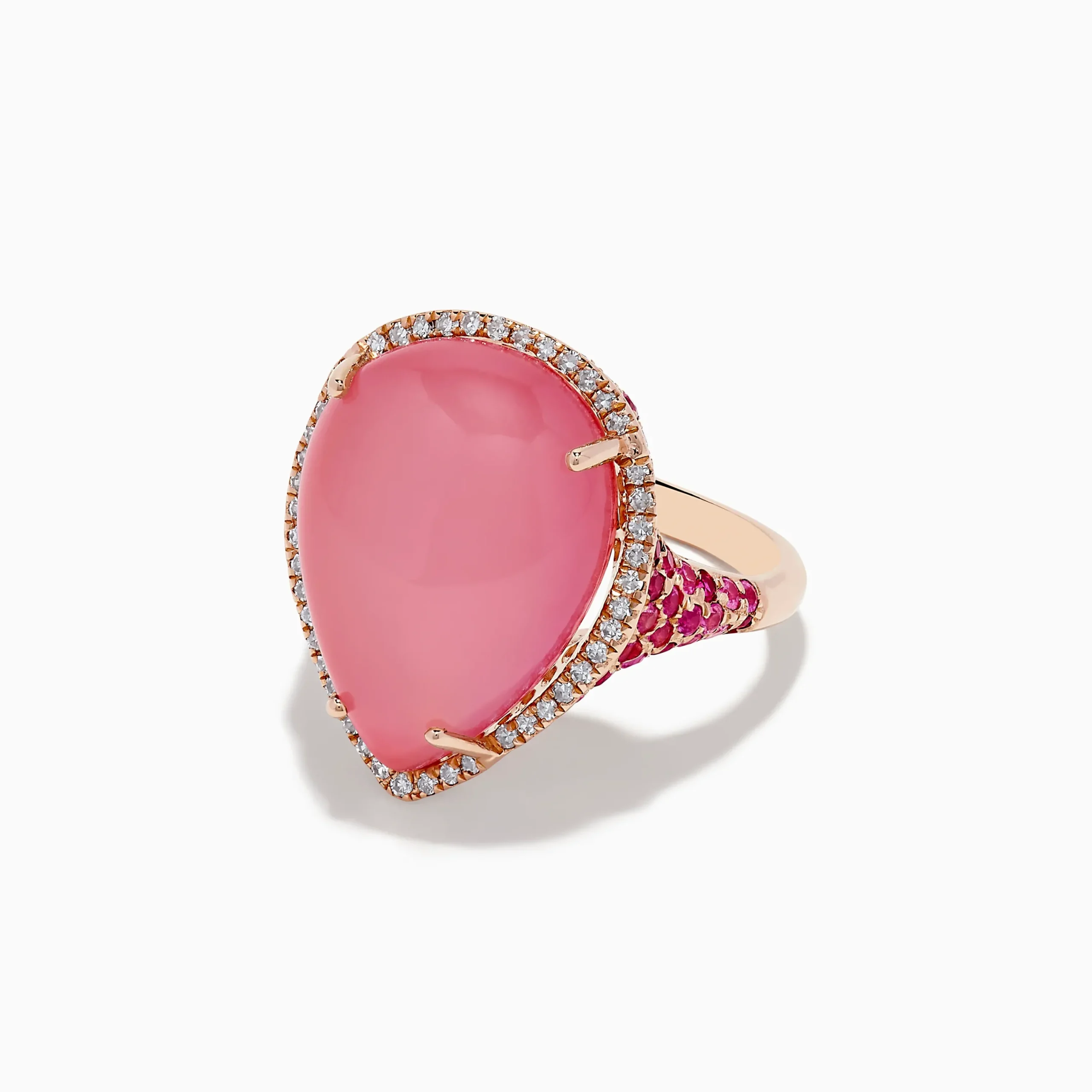 Rings|BH Multi 14K Gold Mother of Pearl, Pink Quartz, Sapphire, Ruby and Diamond Ring