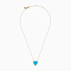Necklaces & Pendants|Effy Jewelry 14K Gold Turquoise and Diamond Reversible Heart Pendant