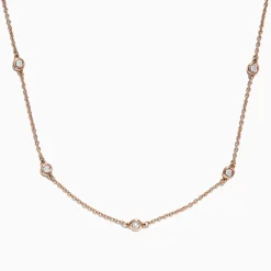 Necklaces & Pendants|Effy Jewelry 14K Rose Gold 18" Diamonds Station Necklace, 0.21 TCW