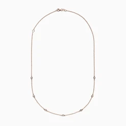 Necklaces & Pendants|Effy Jewelry 14K Rose Gold 18" Diamonds Station Necklace, 0.21 TCW