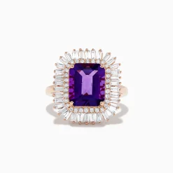 Rings|BH Multi 14K Rose Gold Amethyst and Diamond Cocktail Ring