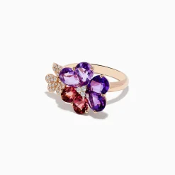 Rings|Effy Jewelry 14K Rose Gold Amethyst and Pink Tourmaline Flower Ring