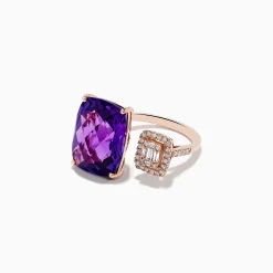 Rings|Effy Jewelry 14K Rose Gold Amethyst and Diamond Ring