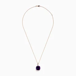 Necklaces & Pendants|Effy Jewelry 14K Rose Gold Amethyst and White Sapphire Pendant